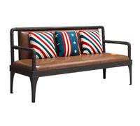 KIBONCY Industrial-Style Bistro Booth Sofas, Coffee Bar Theme Restaurant Barbecue Restaurant Dining Table and Chairs(A3)