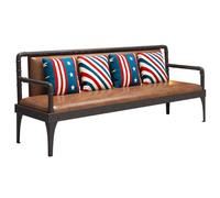 KIBONCY Industrial-Style Bistro Booth Sofas, Coffee Bar Theme Restaurant Barbecue Restaurant Dining Table and Chairs(A4)