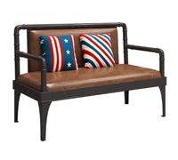 KIBONCY Industrial-Style Bistro Booth Sofas, Coffee Bar Theme Restaurant Barbecue Restaurant Dining Table and Chairs(A2)