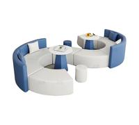 KIBONCY Instalaciones de capacitación del Instituto Juegos de sofás, Juegos de sofás y mesas de Centro for reuniones y recepciones en Forma de S con Arco Creativo y de Ocio(G)