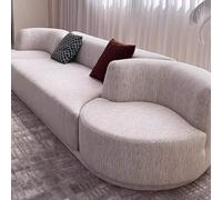 KIBONCY Italian Style Sofa, Minimalist Living Room 2025 New Straight-Row Three-Seater Fabric Rotating Sofa(3.6M)