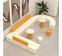 KIBONCY Juego Completo de Muebles for Zona de recepción: sofá seccional for clínica Dental y Mesa de té, for una cómoda Espera del Paciente(C)