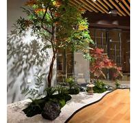 KIBONCY Juego de árboles Artificiales de Arce Verde (Acer Palmatum), Ideal for decoración de Patio, ornamentación de Ventanas y paisajes Interiores(1.8mx1.5m)