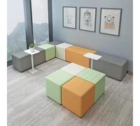 KIBONCY Juego De Asientos De Cubo Modular con Mesas Auxiliares, Sofá Otomano De Bloques De Color Moderno, Asientos Multiusos For Oficina Y Sala De Espera(E)