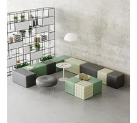 KIBONCY Juego De Banco Otomano De Cubo Modular con Mesa Auxiliar Redonda, Sofá Libremente Combinable For Vestíbulo De Oficina, Sala De Espera, Sala De Estar Y Sala De Estar(G)