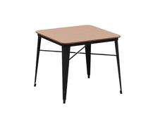 KIBONCY Juego De Comedor Al Aire Libre Asientos Madera Plástico Jardín For Todo Clima Balcón Impermeable Terraza A Prueba Sol Patio Mesa Negra Anticorrosión con 4 Sillas(C1)