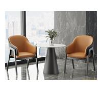 KIBONCY Juego De Escritorio De Recepción Moderno con Sillas De Cuero De Napa, Estructura De Acero Al Carbono Y Mesa De Losa De Alta Dureza For Vestíbulo De Hotel Y Oficina(1+4,B)