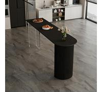 KIBONCY Juego de Mesa Bar acrílica con losa mármol: mesas y sillas Altas Barra Alta Gama for Tienda té Leche, cafetería, despensa, Varios tamaños(Black,120cm Bar Table)