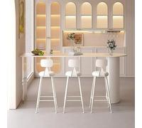 KIBONCY Juego de Mesa Bar acrílica con losa mármol: mesas y sillas Altas Barra Alta Gama for Tienda té Leche, cafetería, despensa, Varios tamaños(White,140cm Bar Table)