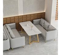 KIBONCY Juego de Mesa sofá Lujo for Uso Comercial, 9 Combinaciones, Gris y Naranja, Ideal for cafetería, Tienda té con Leche, salón, área recepción(Gray Set 5)