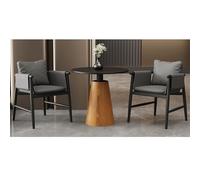 KIBONCY Juego De Mesa Y Silla De Ocio Minimalista Italiano Moderno For Recepción, Salón, Salón, Sala De Exposición, Diseño Ergonómico, Piel Sintética Fácil De Limpiar(Set1,D)