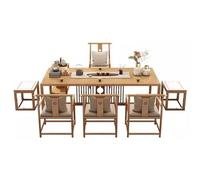 KIBONCY Juego De Mesa Y Silla De Té De Estilo Zen De Madera Maciza De Estilo Chino, Nueva Mesa for Hacer Té De Kung Fu, Mesa for Hacer Té Simple for Áreas De Oficina Y Recepción(220CM Set B)