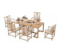 KIBONCY Juego De Mesa Y Silla De Té De Estilo Zen De Madera Maciza De Estilo Chino, Nueva Mesa for Hacer Té De Kung Fu, Mesa for Hacer Té Simple for Áreas De Oficina Y Recepción(180CM Set A)