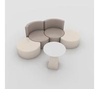 KIBONCY Juego de Mesa y sillas asimétricas Estilo Crema, sofá Irregular Creativo, Muebles de cafetería for recepción, centros de formación, salón, Zona de reuniones, diseño Moderno(A)