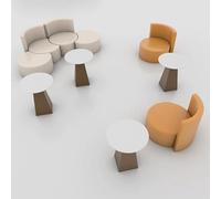 KIBONCY Juego de Mesa y sillas asimétricas Estilo Crema, sofá Irregular Creativo, Muebles de cafetería for recepción, centros de formación, salón, Zona de reuniones, diseño Moderno(B)