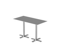 KIBONCY Juego De Mesa Y Sillas De Barra De Acero Inoxidable Industrial Moderno, Banco Largo, Cojín De Cuero De PU, Cafetería, Pub, Salón, Asientos De Metal, Área De Descanso, Muebles Comerciales(G)