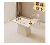 KIBONCY Juego De Mesa Y Sillas De Té De Losa De Roca Estilo Crema Moderno, Cómodo Sillón Tapizado con Estructura De Metal, For Oficina, Sala De Estar, Balcón, Muebles De Salón(B,80CM)