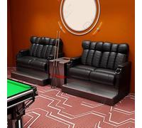 KIBONCY Juego de sillas Billar Alta Gama for espectadores: sofá un Solo Poste con reposa Tacos Integrados y Mesa Centro for el salón torneos del Joe's Pool Club(Set3)