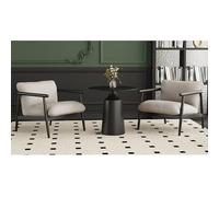 KIBONCY Juego De Sofá Individual Vintage De Estilo Italiano con Tapicería De Polipiel, Estructura De Acero Al Carbono Y Mesa con Textura De Mármol For Cafetería(Set1,I)