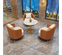 KIBONCY Juego de sofás comerciales Estilo nórdico con Mesa y sillas, for Oficina Ventas, salón Belleza, vestíbulo Hotel, área recepción(Orange set2)