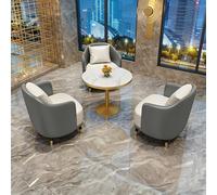 KIBONCY Juego de sofás comerciales Estilo nórdico con Mesa y sillas, for Oficina Ventas, salón Belleza, vestíbulo Hotel, área recepción(Gray set2)