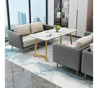 KIBONCY Juego de sofás comerciales nórdicos, sillones tapizados en Gris y Naranja, combinación múltiple Disponible for cafetería, casa té área recepción(Gray Set 2)