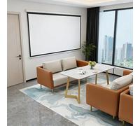 KIBONCY Juego de sofás comerciales nórdicos, sillones tapizados en Gris y Naranja, combinación múltiple Disponible for cafetería, casa té área recepción(160 Coffee Table)