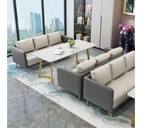 KIBONCY Juego de sofás comerciales nórdicos, sillones tapizados en Gris y Naranja, combinación múltiple Disponible for cafetería, casa té área recepción(Gray Set 3)