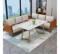 KIBONCY Juego de sofás comerciales nórdicos, sillones tapizados en Gris y Naranja, combinación múltiple Disponible for cafetería, casa té área recepción(Orange Set 5)