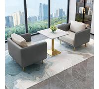 KIBONCY Juego de sofás comerciales nórdicos, sillones tapizados en Gris y Naranja, combinación múltiple Disponible for cafetería, casa té área recepción(Gray Set 1)