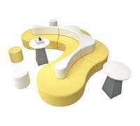 KIBONCY Juego de sofás curvos modulares Modernos, Asientos de Espuma Suave for área de Espera for jardín de Infantes, Estudio de Danza, Sala de Arte, vestíbulo y área de recepción(14)