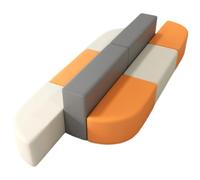 KIBONCY Juego de sofás curvos modulares Modernos, Asientos de Espuma Suave for área de Espera for jardín de Infantes, Estudio de Danza, Sala de Arte, vestíbulo y área de recepción(4)