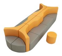 KIBONCY Juego de sofás curvos modulares Modernos, Asientos de Espuma Suave for área de Espera for jardín de Infantes, Estudio de Danza, Sala de Arte, vestíbulo y área de recepción(1)