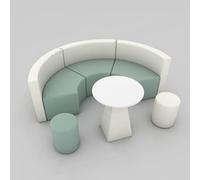 KIBONCY Juego de sofás de recepción en Forma de S con Mesa, Muebles de Oficina Modernos for área de Espera del Centro de Capacitación, Asientos de salón asimétricos Creativos, fácil de Montar(E)