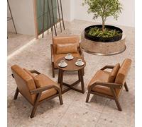 KIBONCY Juego de sofás de Tela de Lino de Lujo con Estructura de Madera Maciza, Asientos de diseño ergonómico, combinación de sofá, cafetería y salón de Alta Gama(2)