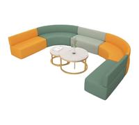 KIBONCY Juego de sofás modulares de Cuero, sofá Modular Curvo de Espuma Suave, Silla de Espera for área de Descanso, for vestíbulo de institución de formación/Centro Comercial(3)