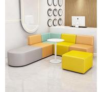 KIBONCY Juego De Sofás Seccionales Curvos Modulares, Sofá De Recepción Redondo con Mesa Auxiliar, Muebles De Espera Comerciales For Vestíbulo De Oficina, Biblioteca(E)