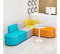 KIBONCY Juego De Sofás Seccionales Curvos Modulares, Sofá De Recepción Redondo con Mesa Auxiliar, Muebles De Espera Comerciales For Vestíbulo De Oficina, Biblioteca(B)