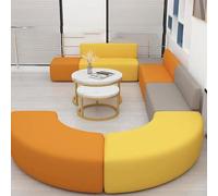 KIBONCY Juego De Sofás Seccionales Curvos Modulares, Sofá De Recepción Redondo con Mesa Auxiliar, Muebles De Espera Comerciales For Vestíbulo De Oficina, Biblioteca(F)