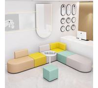 KIBONCY Juego De Sofás Seccionales Curvos Modulares, Sofá De Recepción Redondo con Mesa Auxiliar, Muebles De Espera Comerciales For Vestíbulo De Oficina, Biblioteca(D)