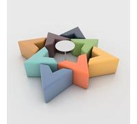 KIBONCY Juego de taburetes Modernos en Forma de V, Asientos modulares de Tela for instituciones de formación, recepción, Sala de Espera y Espacio Comercial Creativo(D)