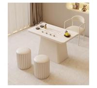 KIBONCY Juego Moderno De Mesa Y Silla De Té con Placa De Roca, Sillón Tapizado De Cuero con Estructura De Metal, Muebles Cómodos For Oficina, Sala De Estar, Balcón(A,120CM)