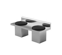 KIBONCY Juego Moderno De Mesa Y Taburete De Bistró Industrial De Acero Inoxidable, Asientos Minimalistas De Metal Plateado For Cafetería, Tienda De Té con Leche, Salón De Gimnasio, Banco De Pared(B)