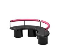 KIBONCY Juego Moderno De Sofá Y Silla De Bistró con Cabina Circular Industrial, Asientos De Pub De Acero Inoxidable Negro con Respaldo Reforzado Rosa For Discoteca, Gimnasio, Cafetería(A)