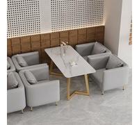 KIBONCY Juegos de sofás y mesas de Comedor Informales, sofás for cabinas de reuniones y recepciones de Negocios, Marco de Hierro Forjado y Espuma de Alta resiliencia, for cafeterías(Gray,230 * 156cm)