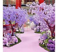 KIBONCY Large Artificial Purple Jacaranda Tree, Fake Flowering for Wedding, Mall, and Commercial Event Decoration(2mx1.8m)