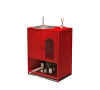KIBONCY Lavabo De Mano Independiente De Listones Verticales De Acero Inoxidable con Gabinete De Almacenamiento De Malla, Fregadero Utilitario De Base Elevada For Trastienda Minorista(Style9)