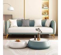 KIBONCY Leather Couch, Curved Armrest Two Tone Loveseat Sofa, Quick Assembly Golden Metal Leg Living Room Furniture for Tiny Condo Studio(C,174cm)