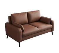 KIBONCY Leather Loveseat Couch, 2-Seater Deep Seat Upholstered Sofa with Wide Padded Curved Armrest, Easy to Clean Small for Home Office(C,190cm)