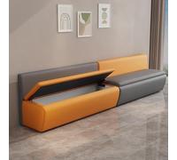 KIBONCY Leather Shoe Bench with Backrest & Seat, Modern Simple Long Chair Storage Sofa for Restaurants Living Room(1.8m)